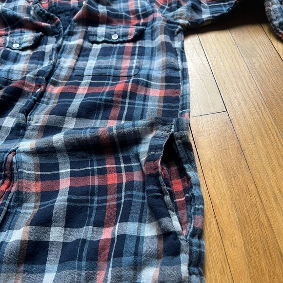 Velvet By Graham & Spencer Size S Blue Red Gabrielle Plaid Tunic Shirt Dress - Picture 13 of 16